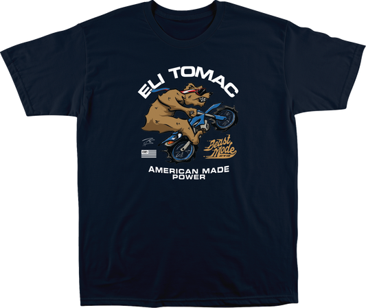 FMF B3AR T-Shirt in navy, large size, casual men's T-shirt with FMF logo, front view showing design and fit.