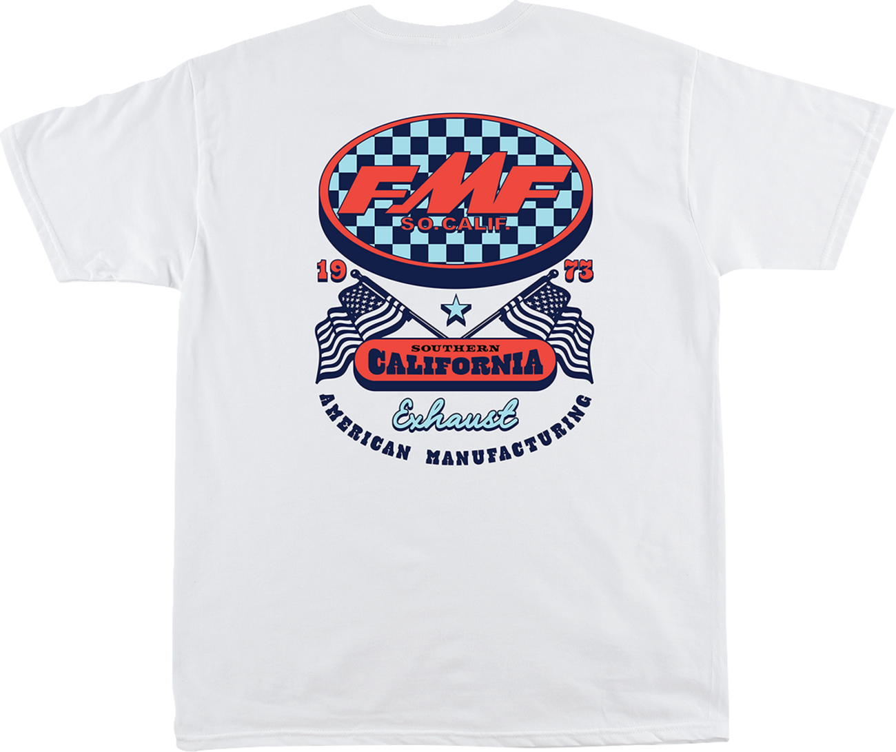 FMF Boardwalk T-Shirt in white, medium size, featuring a casual fit and classic design, ideal for everyday wear.