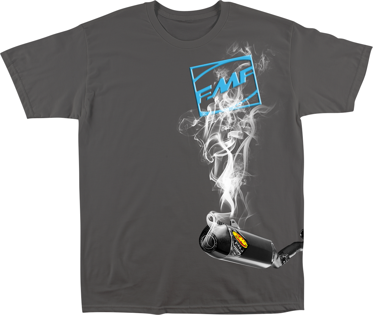 FMF Boxcage T-Shirt in charcoal, medium size, featuring the FMF logo and design on soft cotton fabric.
