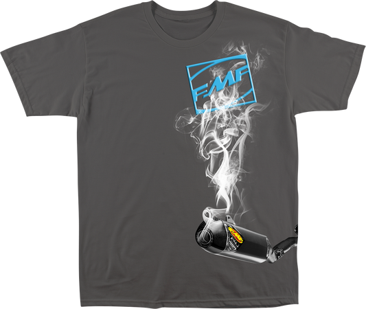 FMF Boxcage T-Shirt in charcoal, medium size, featuring the FMF logo and design on soft cotton fabric.