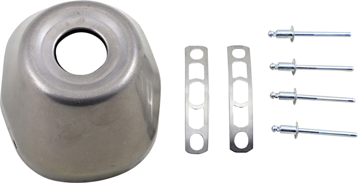 FMF Titanium End Cap for Powercore 2:1 Silencer, part 020522, showing the lightweight, durable motorcycle exhaust component.