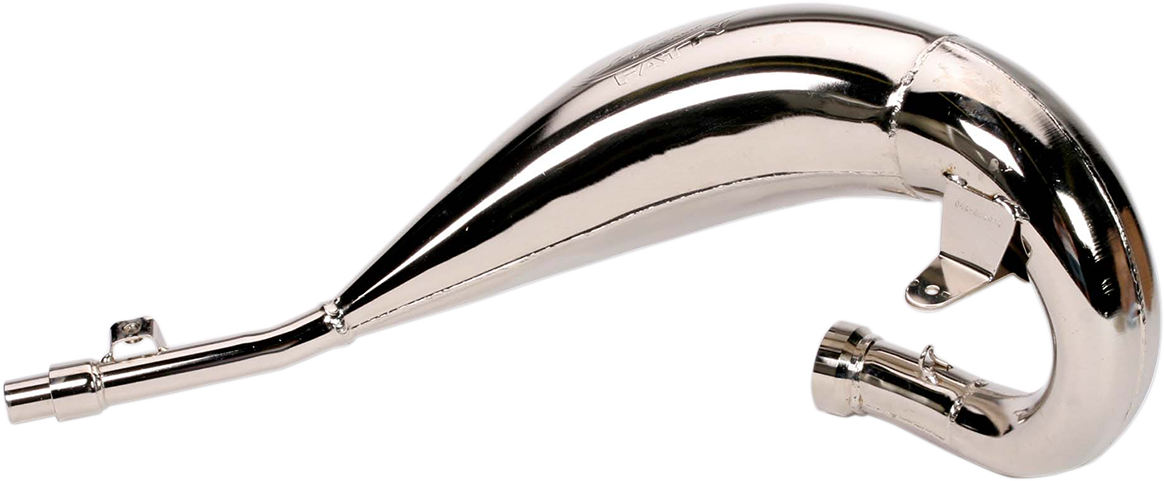 FMF Fatty Pipe 022012 high-performance motorcycle exhaust system with a sleek, polished metal finish and tailored muffler design.