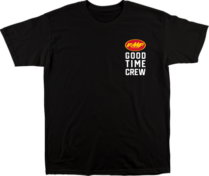 FMF Good Time Crew T-Shirt in black, 2XL, made of soft spun cotton with a vibrant graphic print on the front.