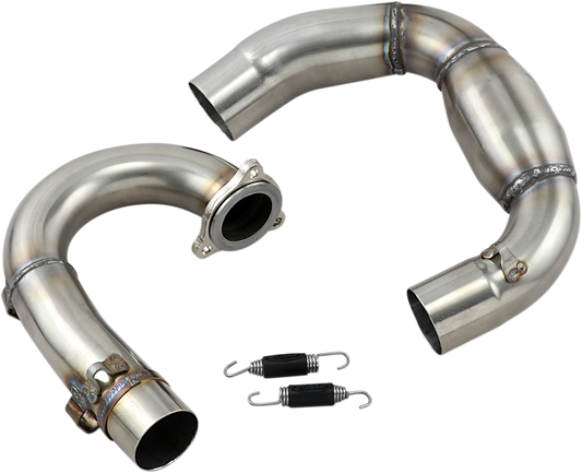 FMF MegaBomb stainless steel header for enhanced motorcycle performance, featuring durable construction and precision-engineered design.