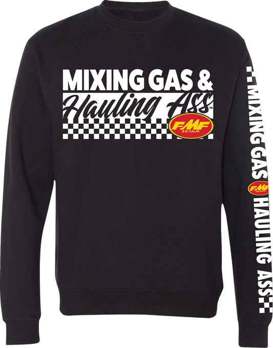 Black FMF Mixin Crew Fleece in medium size, featuring a soft fabric and classic crew neck design.