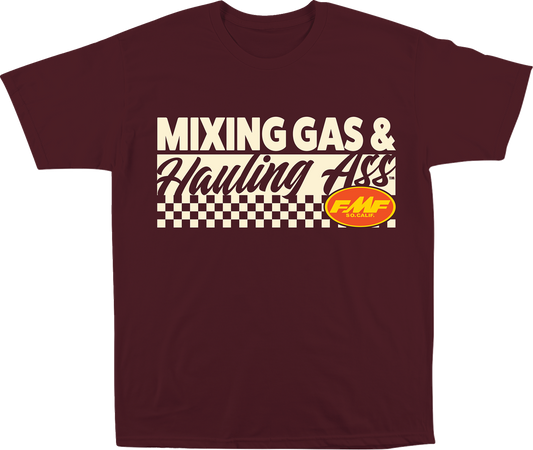FMF Mixin T-Shirt in maroon, large size, casual men's shirt featuring the FMF logo and comfortable fabric.