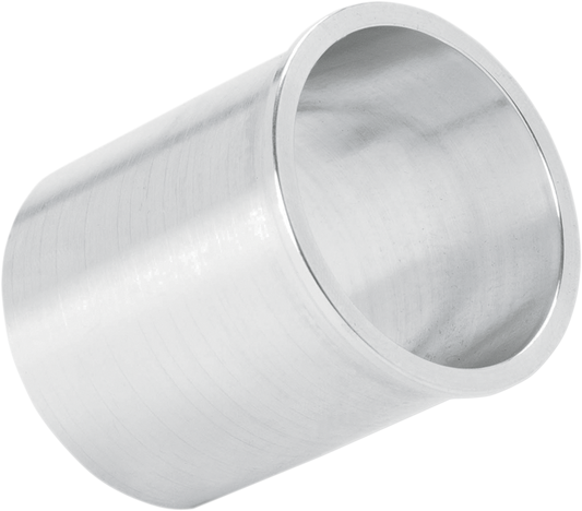 Aluminum FMF Muffler Sleeve 040652 replacement for mid-pipes, shown on a motorcycle exhaust system.