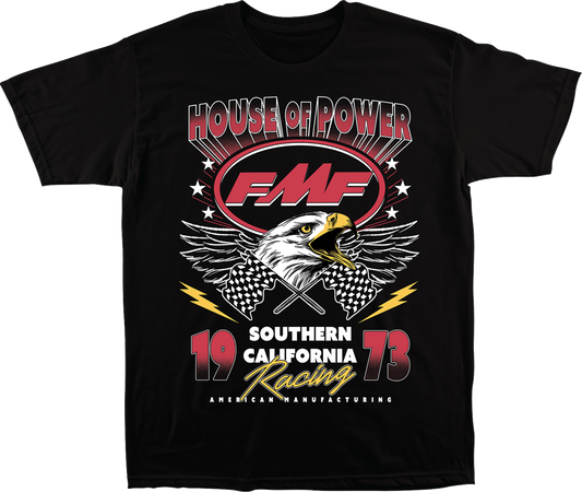 FMF Overdrive T-Shirt in black, medium size, soft spun cotton with graphic print, casual men's apparel.