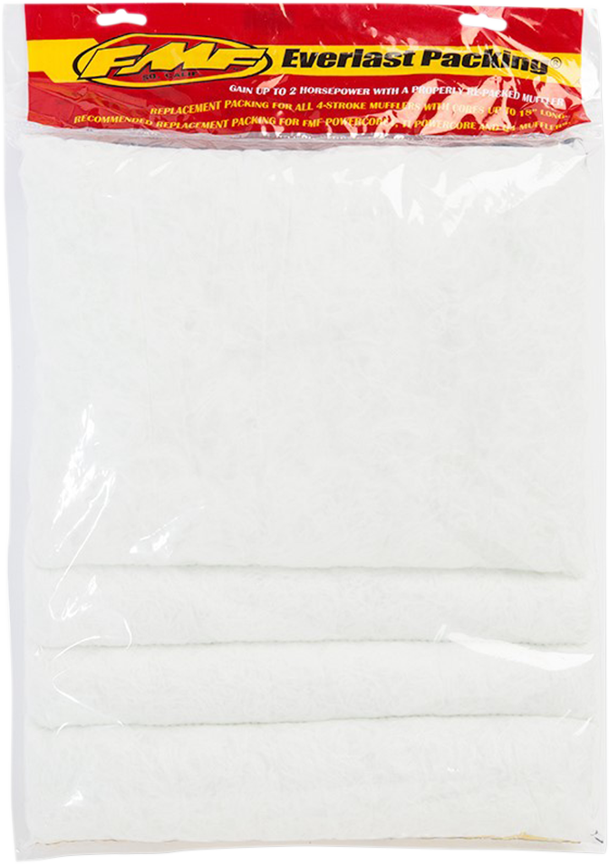 FMF Pillow Muffler Packing for 4-stroke engines, part 015302, showing the cylindrical muffler packing material.