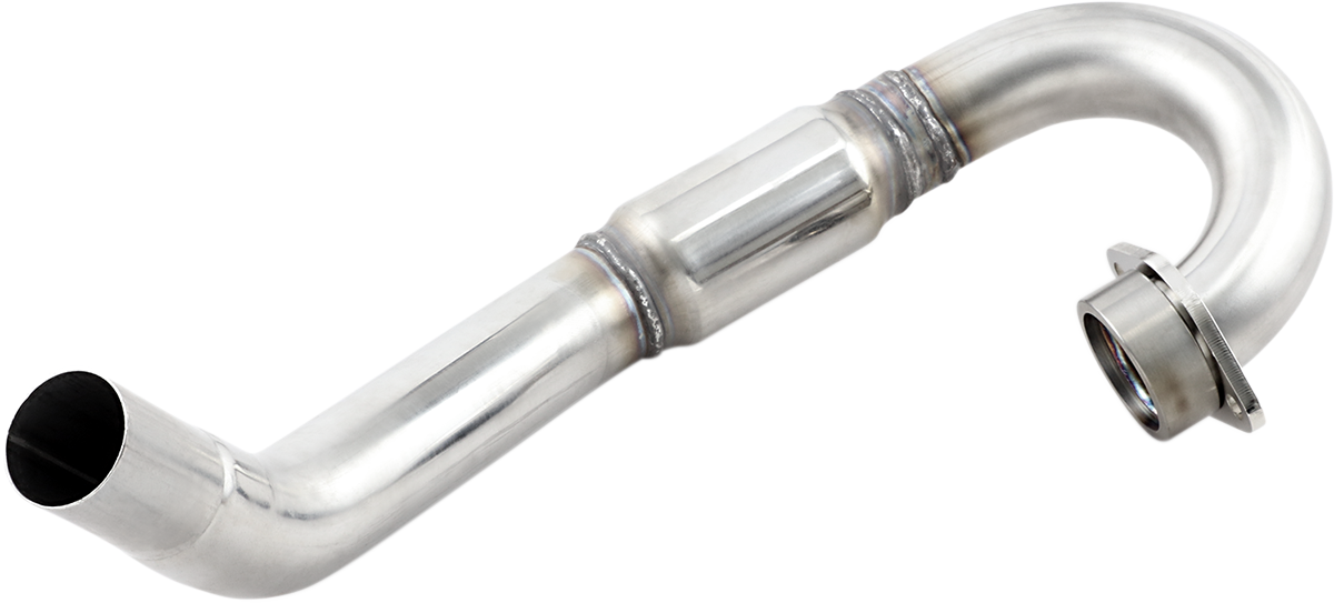 FMF PowerBomb header for motorcycle, high-performance exhaust header with metal finish and detailed welds, designed for improved engine flow.