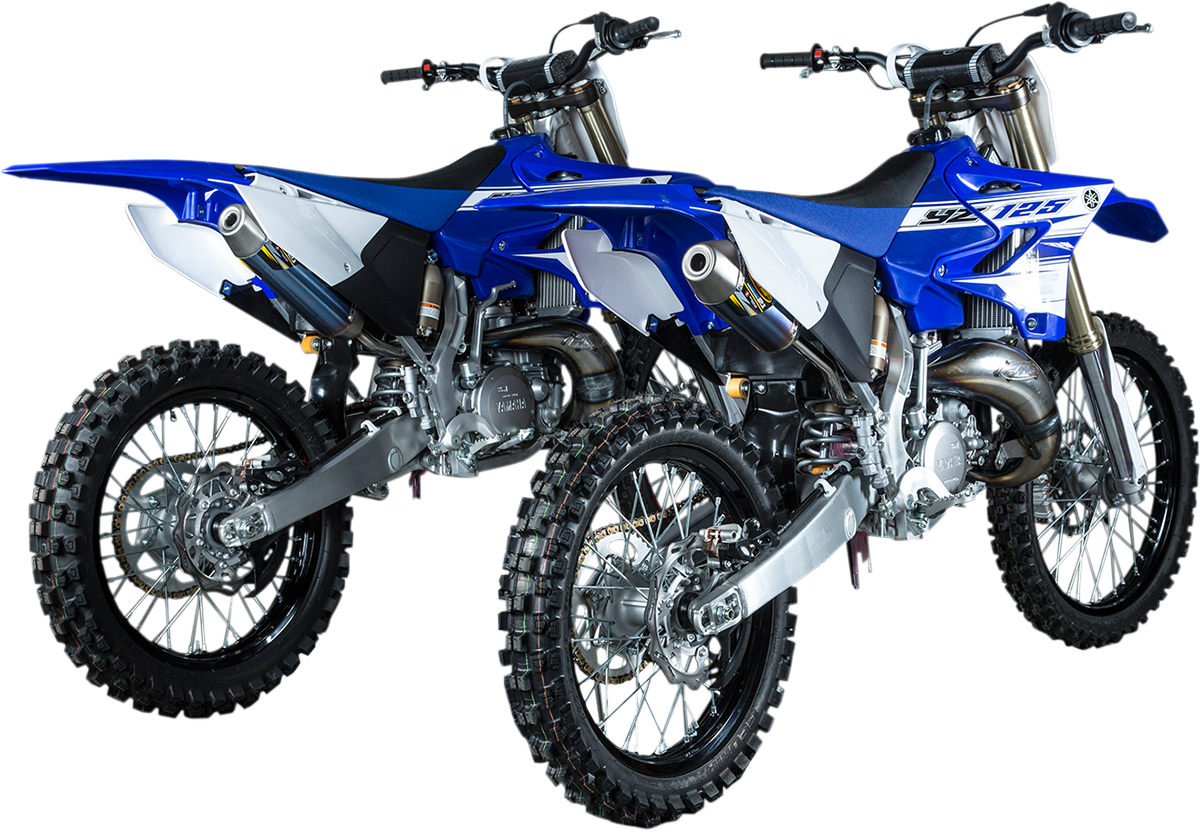FMF Powercore 2.1 Titanium muffler for 4-stroke engines, showcasing the sleek titanium finish and compact exhaust design.