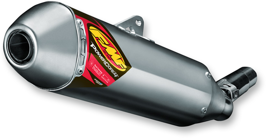 FMF PowerCore 4 HEX motorcycle muffler with Hi-Flo technology, high-performance exhaust system for bikes.