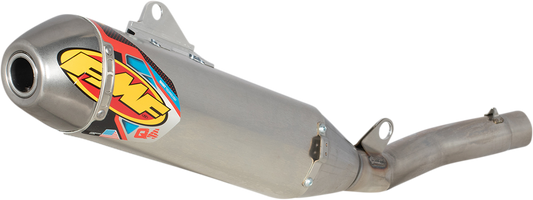 FMF Q4 HEX muffler for off-road motorcycle, high-performance exhaust system with sleek design and durable construction.