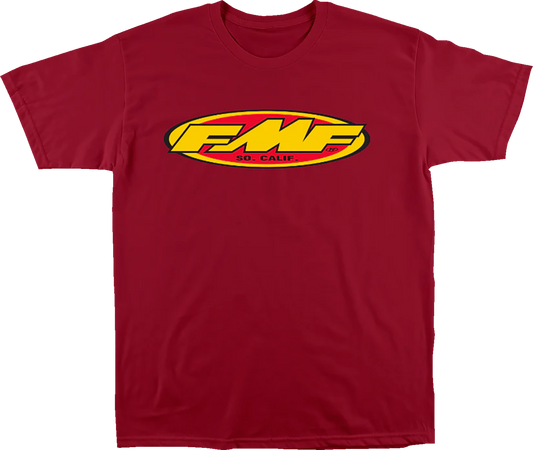 Red FMF The Don T-Shirt in small size, featuring a casual fit and branded design, shown flat on a plain background.