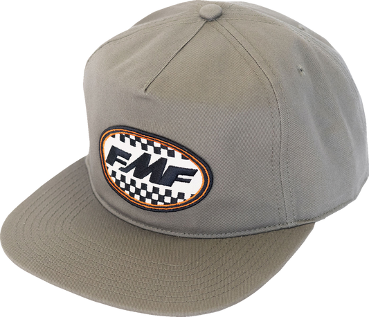 FMF Core Checks hat in olive color, featuring a casual design and adjustable strap, part number SU24196906BOLV.