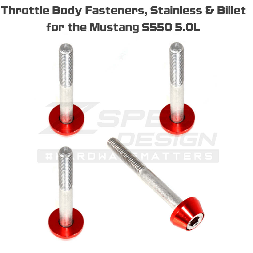 ZSPEC Throttle Body Fastener Kit for '05-14 Mustang S197 & '15-21 S550 V8 Models, Stainless & Billet - Howling Moto