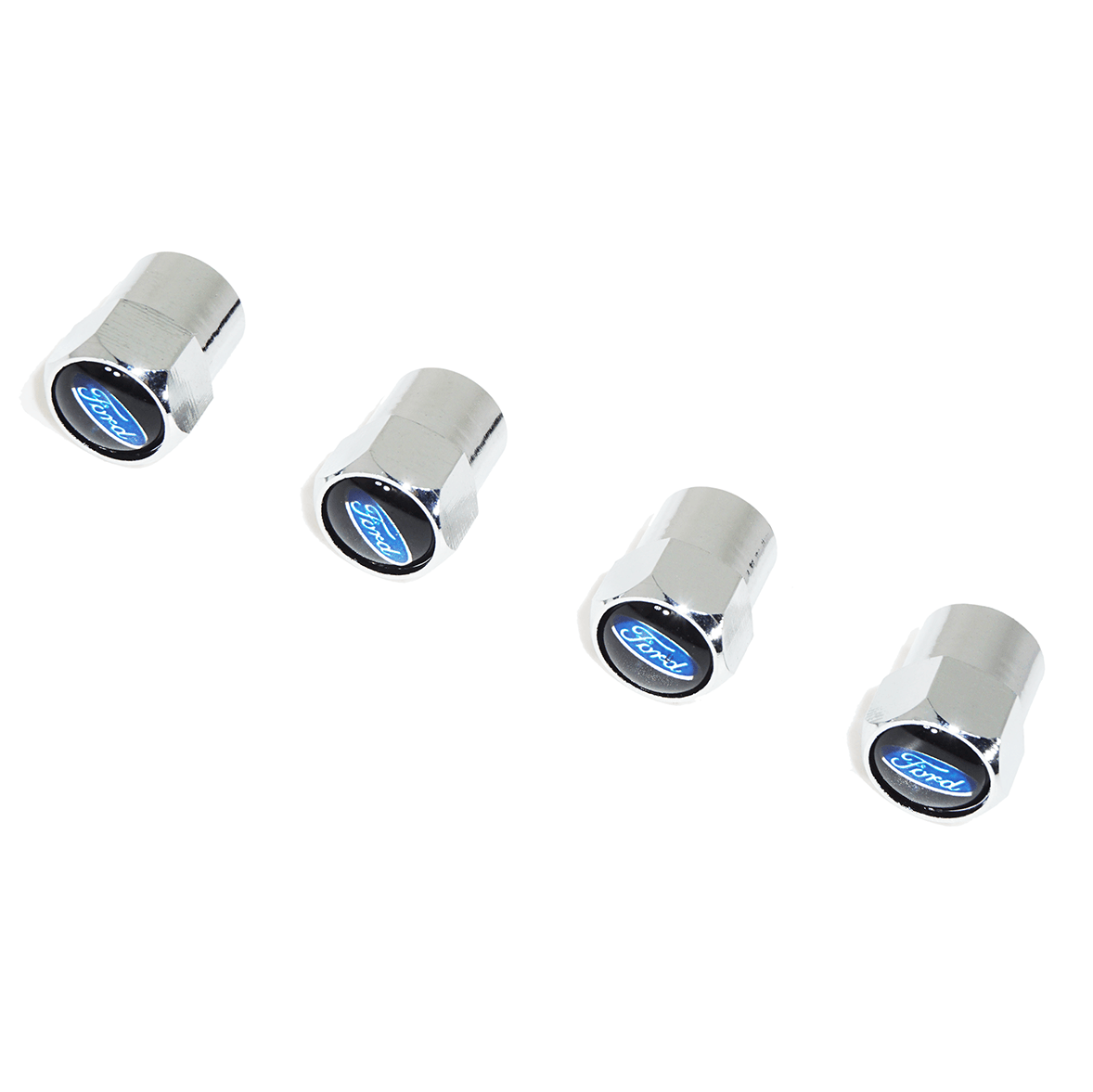 Chrome Valve Stem Tire Caps, Style: Ford Oval Style - Howling Moto