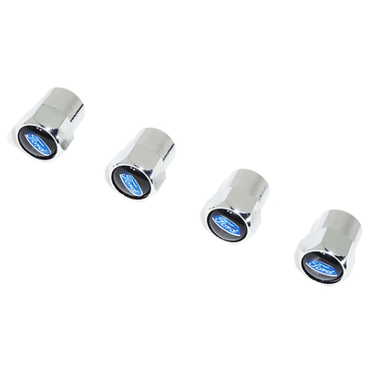 Chrome Valve Stem Tire Caps, Style: Ford Oval Style - Howling Moto