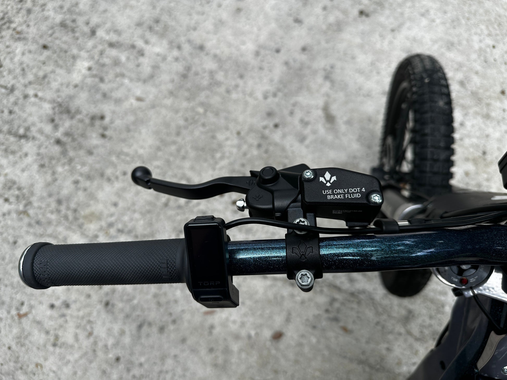 Pair of Formula E-Moto DOT 4 brake kits for Surron LBX, Talaria XXX/MX3/MX4, and 79Bike electric motorcycles, front and rear brake components.