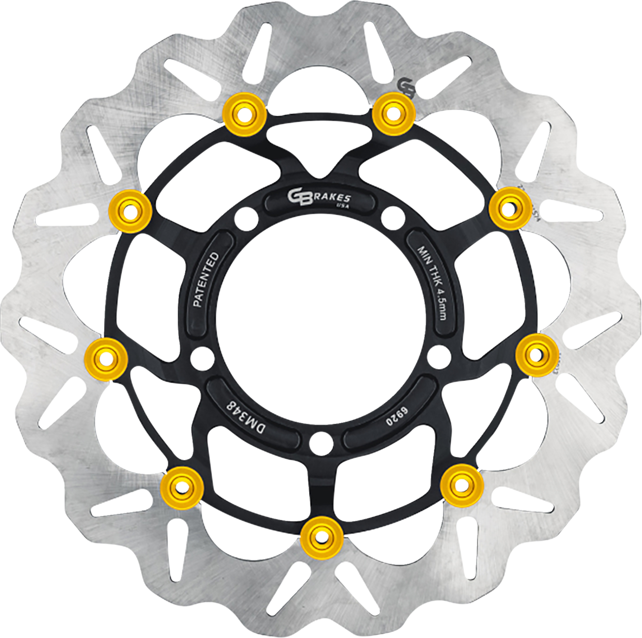 GBRAKES front GBDU039 brake rotor for high-performance sportbikes and V-twin motorcycle builds, featuring ventilated design.