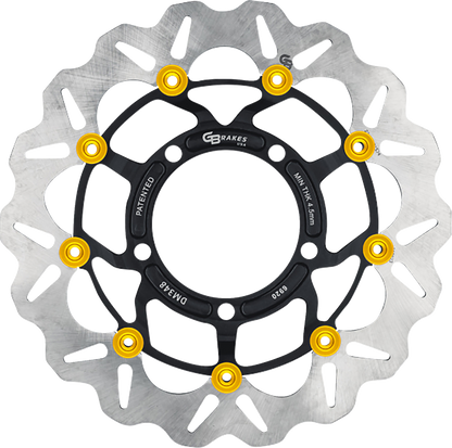 GBRAKES front GBDU039 brake rotor for high-performance sportbikes and V-twin motorcycle builds, featuring ventilated design.