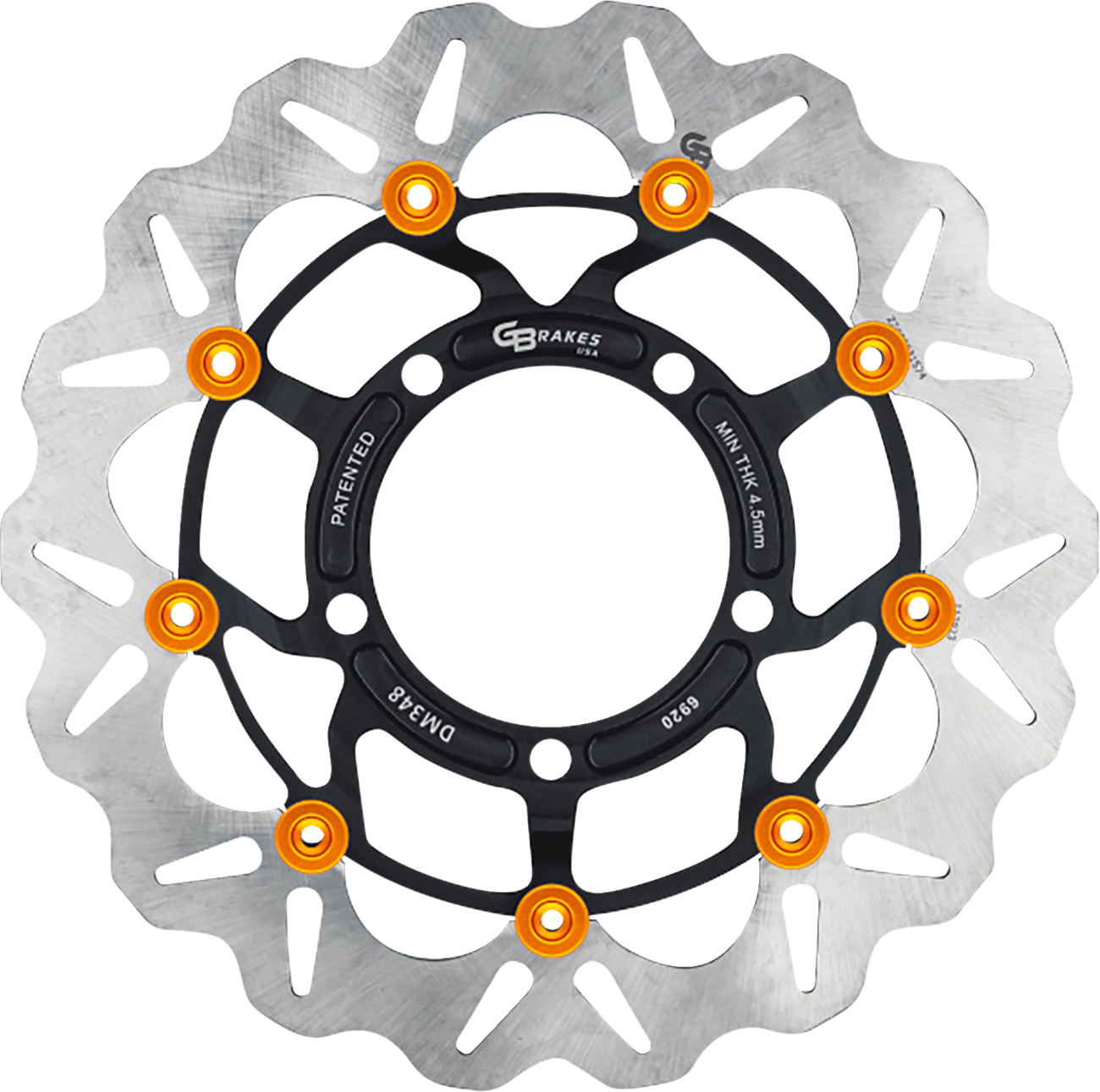GBRAKES front GBDU039 brake rotor for high-performance sportbikes and V-twin motorcycles, featuring vented design and durable construction.