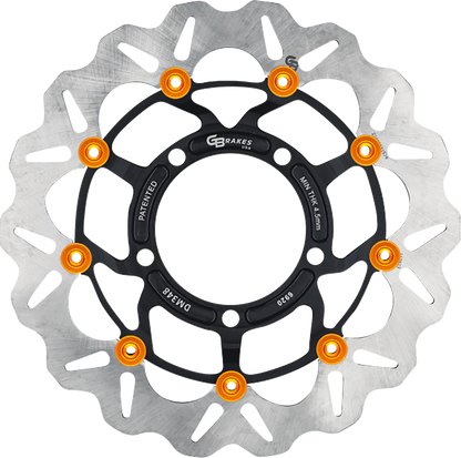 GBRAKES front GBDU039 brake rotor for high-performance sportbikes and V-twin motorcycles, featuring vented design and durable construction.