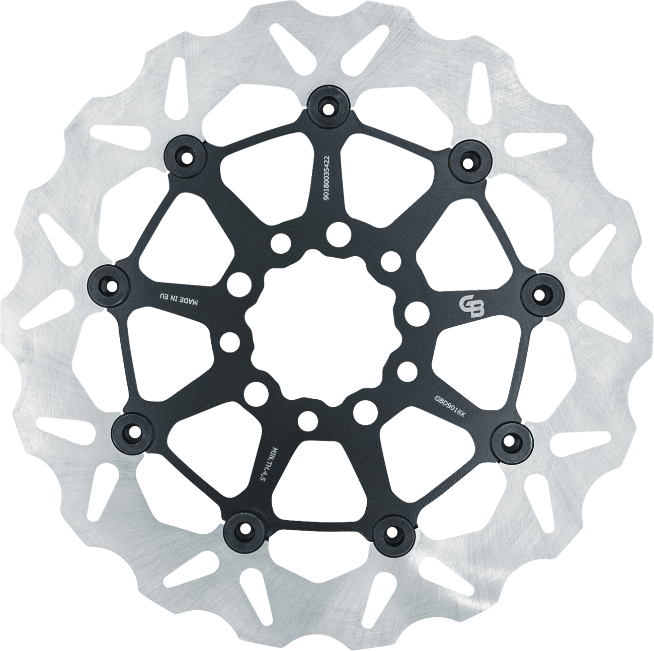 GBRAKES GBD9018X front and rear brake rotor, OEM replacement and oversized options, shown in silver with vented design.