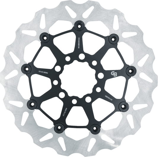GBRAKES GBD9018X front and rear brake rotor, OEM replacement and oversized options, shown in silver with vented design.