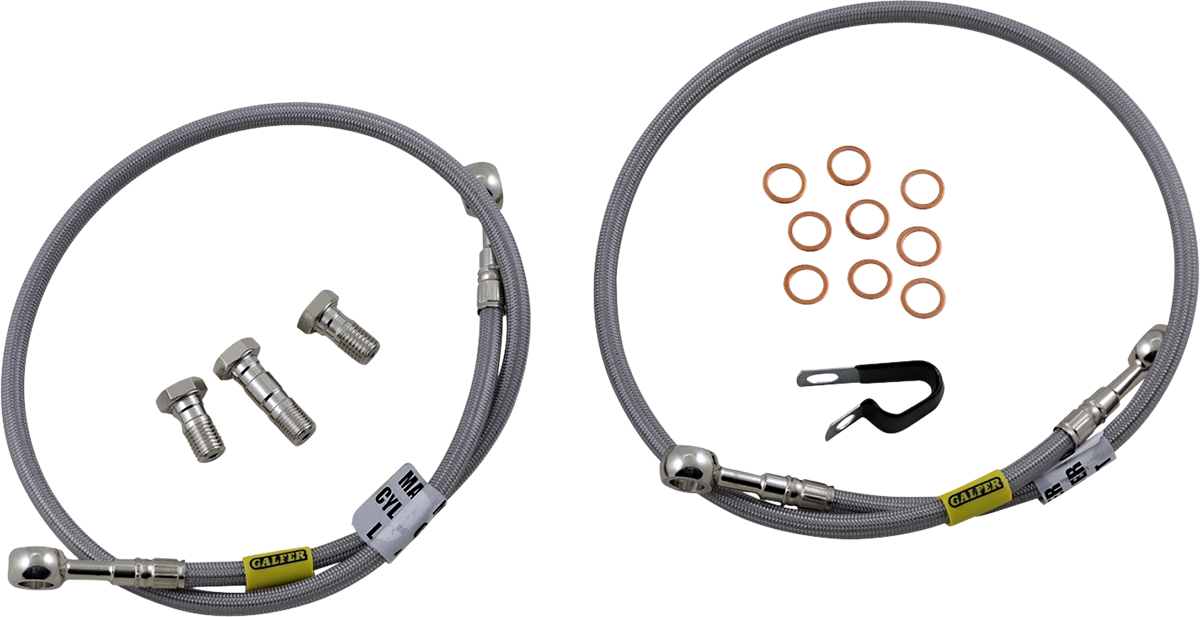 GBRAKES stainless steel brake line FK003D190-2 for enhanced bike stopping power, showing the durable, flexible brake hose.