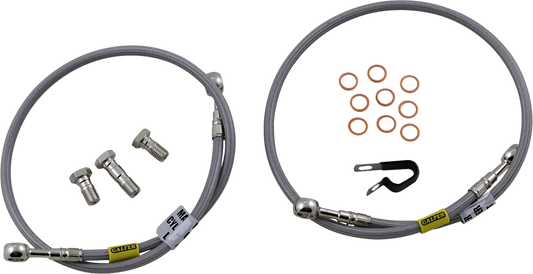 GBRAKES stainless steel brake line FK003D190-2 for enhanced bike stopping power, showing the durable, flexible brake hose.