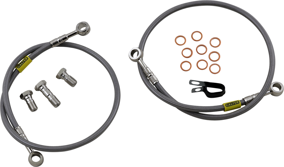 GBRAKES stainless steel bicycle brake line FK003D214-2 designed for enhanced bike braking performance, shown in the image.