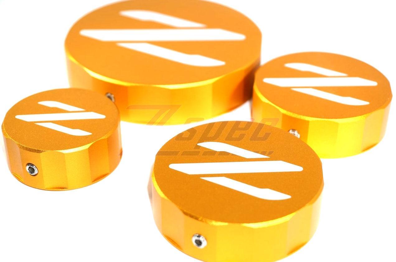 ZSPEC Reservoir Cap Cover Set (BMC, CMC, PS, CO) for Nissan Z32 300zx, Billet Aluminum - Howling Moto