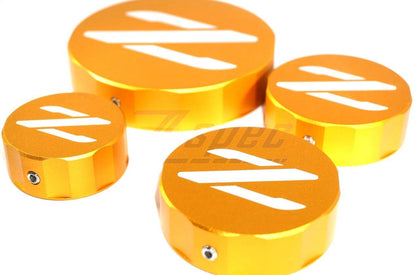 ZSPEC Reservoir Cap Cover Set (BMC, CMC, PS, CO) for Nissan Z32 300zx, Billet Aluminum - Howling Moto