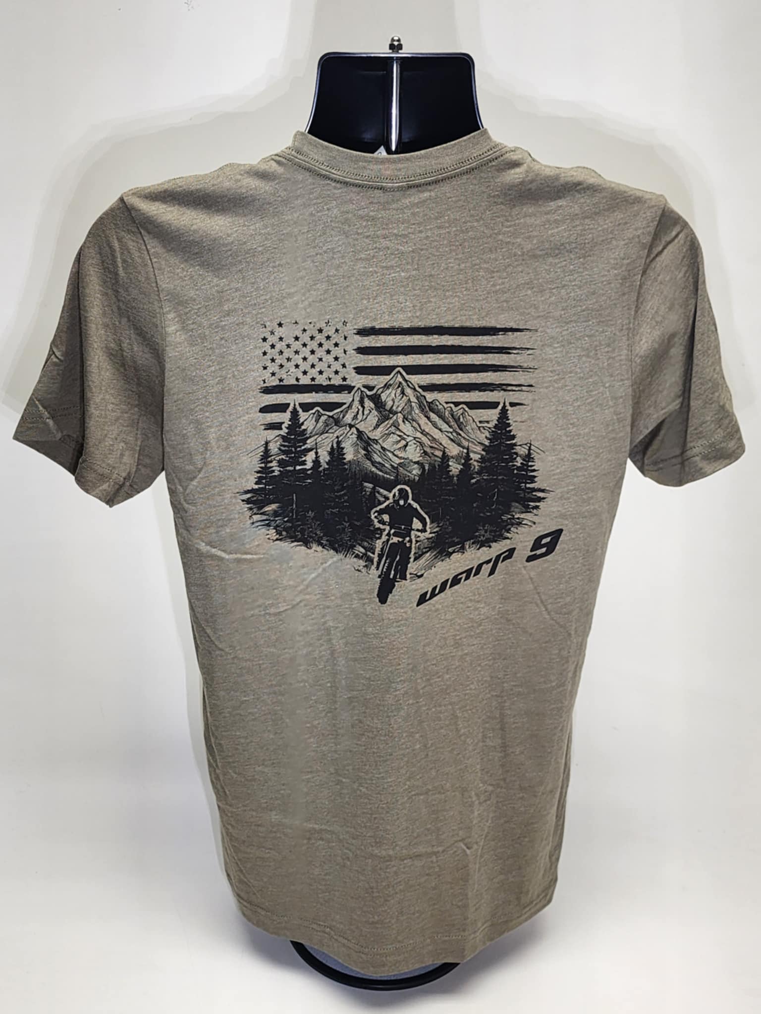 Green WarpWear Mountain Shirt by Warp9Racing, casual apparel featuring a mountain graphic design and comfortable fit.