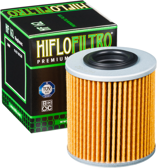 HIFLOFILTRO HF162 motorcycle oil filter, high-performance replacement for efficient engine oil filtration.