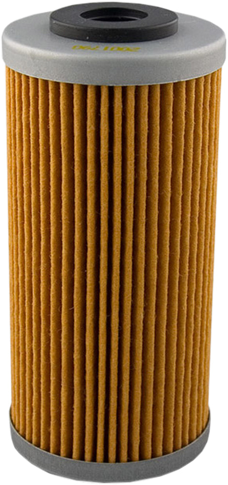 HIFLOFILTRO HF611 motorcycle oil filter showing the brand logo and cylindrical filter element for premium engine protection
