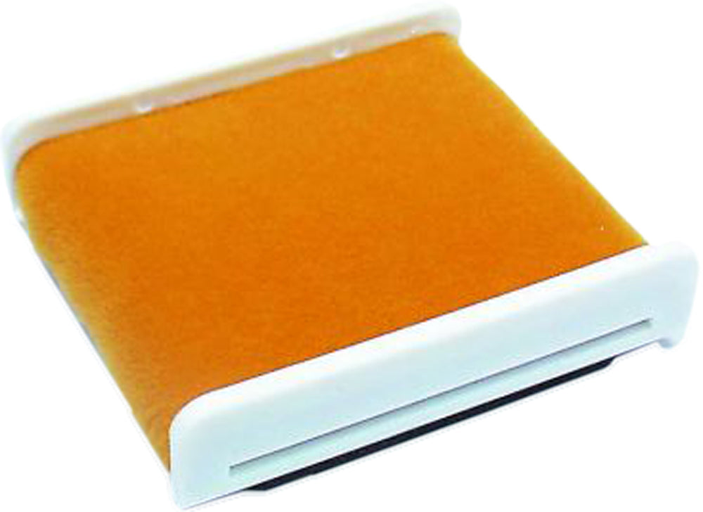 Hiflofiltro HFA2503 air filter for high-performance engines, showing the rectangular filter with rubber edges and pleated filtering material.