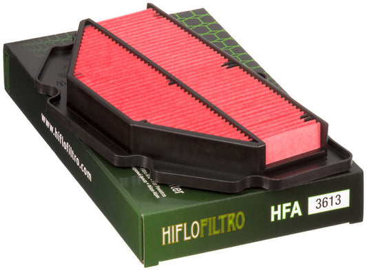 HIFLOFILTRO HFA3613 air filter for high-performance engines, showing a clean, durable filter element with HIFLOFILTRO branding.