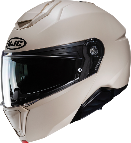HJC i91 helmet in solid semi-flat sand beige, 2XL size, lightweight touring and cruising motorcycle helmet.