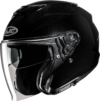 HJC i31 solid black motorcycle helmet in XS size, featuring a sleek matte finish and aerodynamic design.