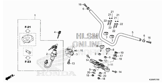 2022+ Honda Grom OEM Handlebar - Howling Moto
