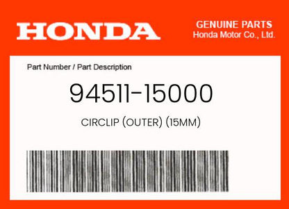 Honda Circlip (15mm) - Howling Moto