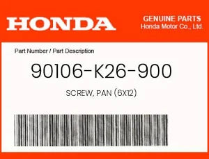 Honda Pan Screw (6x12) Grom 2014,2015 2022 + - Howling Moto