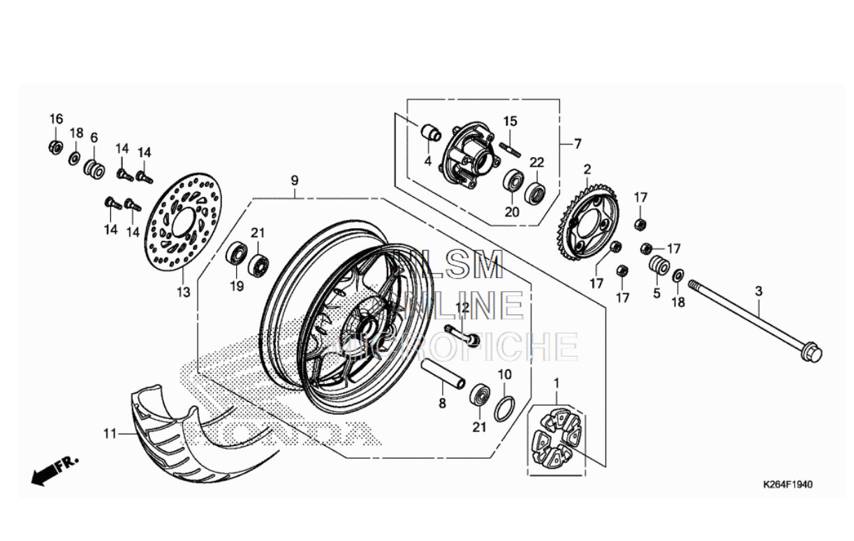 Honda Rear Wheel Grom 2014-2015 - Howling Moto