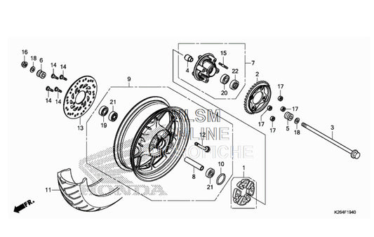Honda Rear Wheel Grom 2014-2015 - Howling Moto