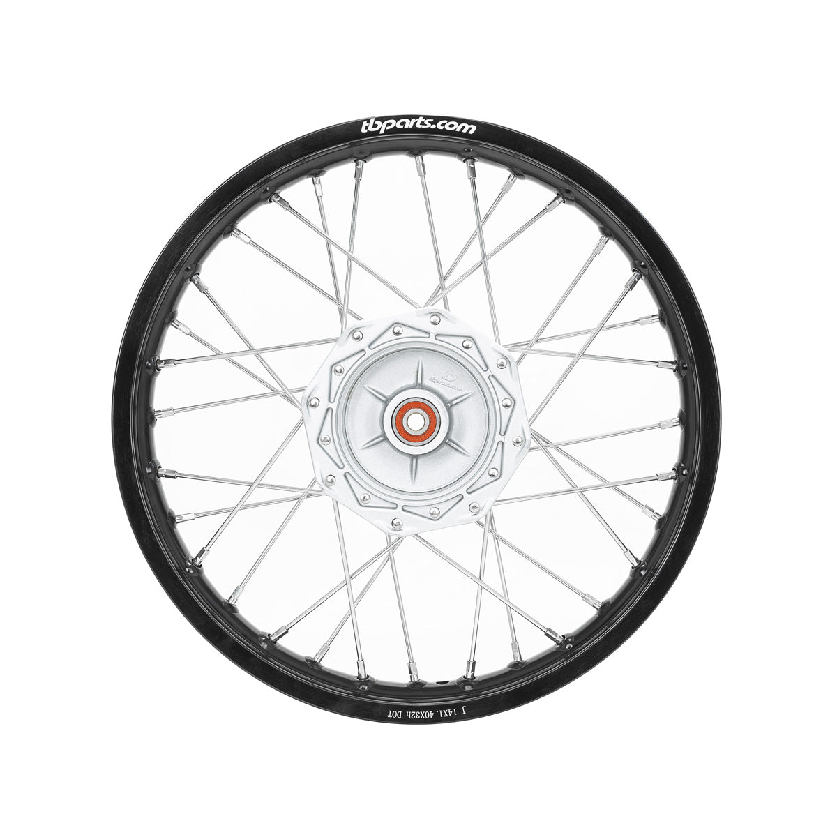 Howling Moto TB Wheel Assembly Set with HD aluminum rims and spokes for KLX110 front and rear wheel kits.
