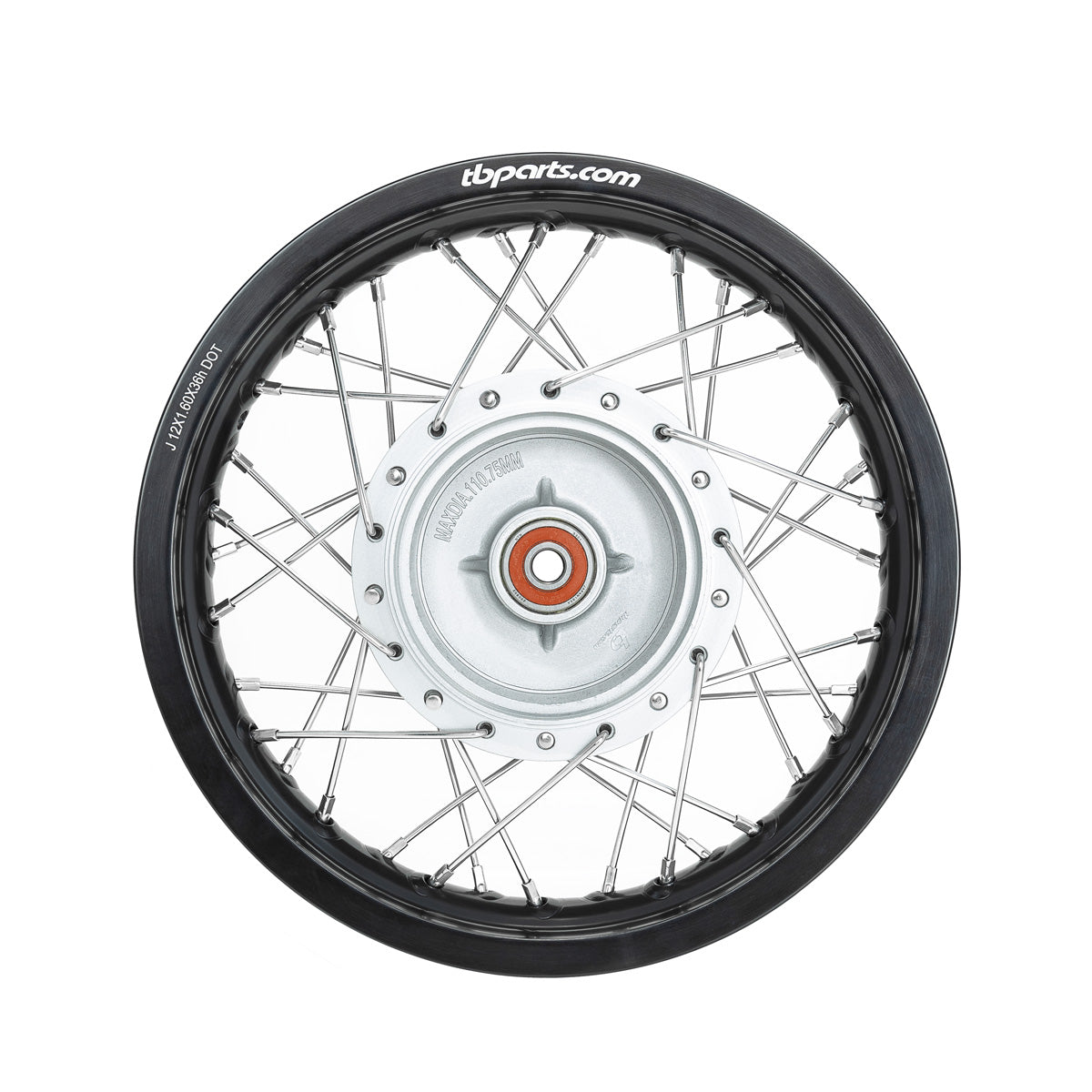 Howling Moto TB Wheel Assembly Set with HD aluminum rims and spokes for KLX110 front and rear wheel kits.