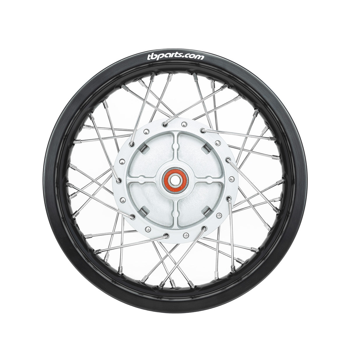 Howling Moto TB Wheel Assembly Set with HD aluminum rims and spokes for front and rear KLX110 motorcycle.