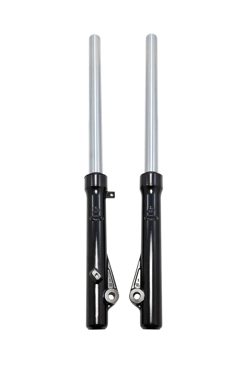 Howling Moto CRF110 Stage 3 Suspension Kit in silver, designed for lightweight riders under 165 lbs, showing assembled components.